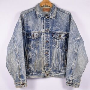 Vintage Levi’s Acid Wash Denim Trucker Jacket Made in USA L